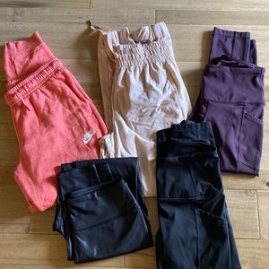Five pair of joggers/leggings